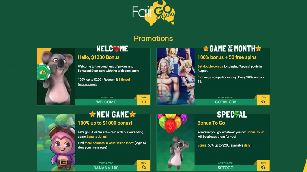 FairGo Ndb - No deposit bonus codes Australia 2024